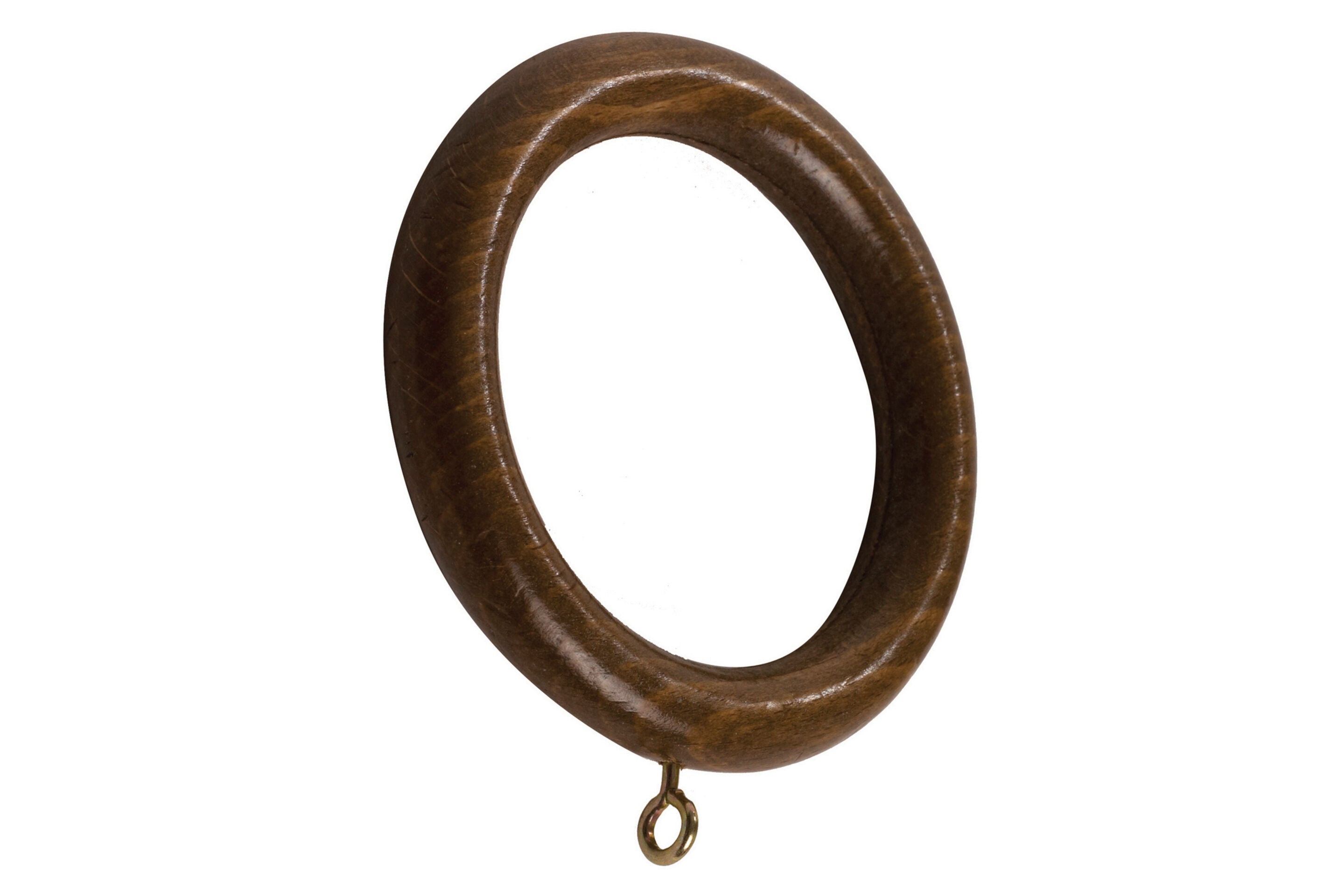 Hallis Modern Country Button Curtain Pole Set in Dark Oak