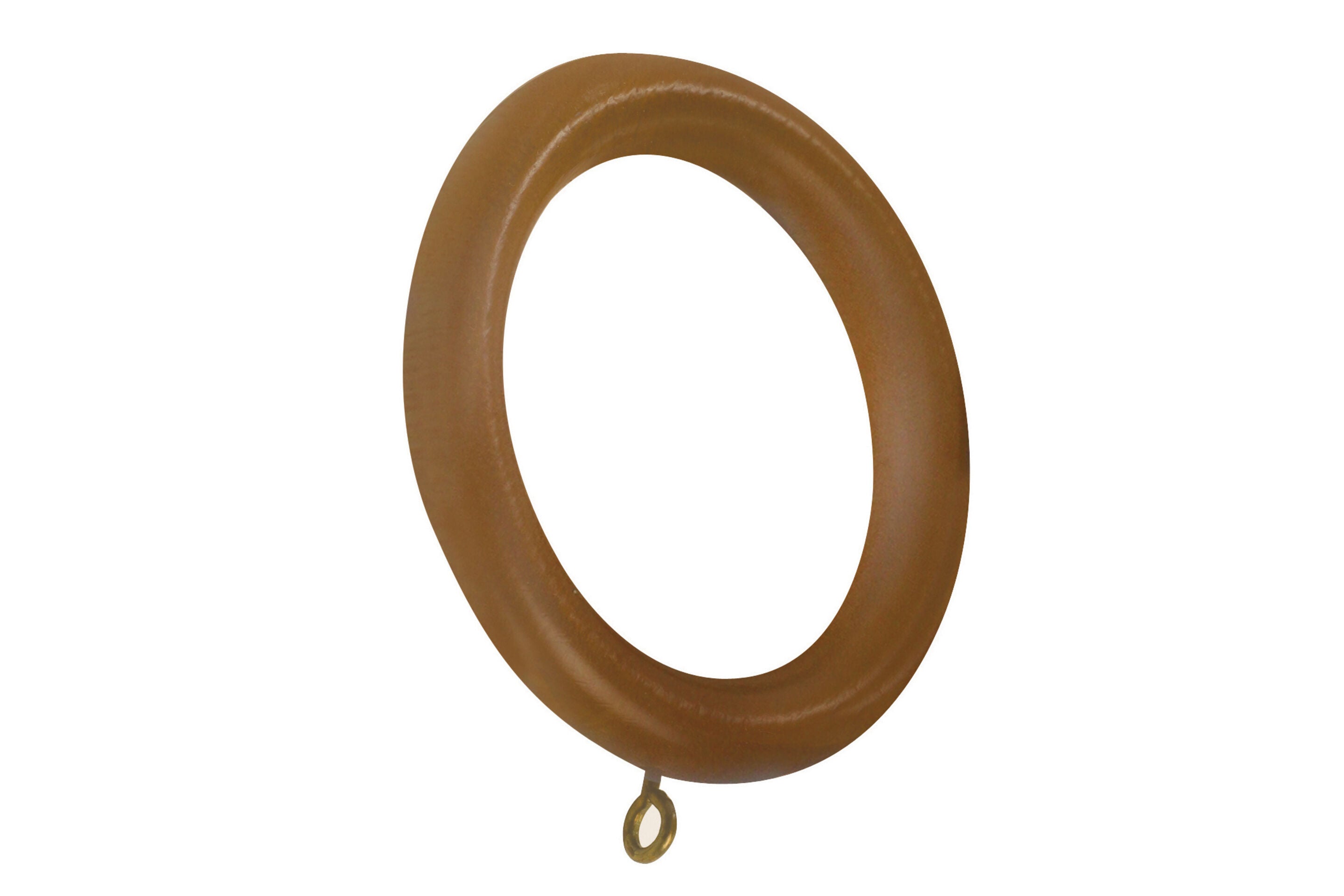 Hallis Modern Country Ribbed Ball Curtain Pole Set in Light Oak