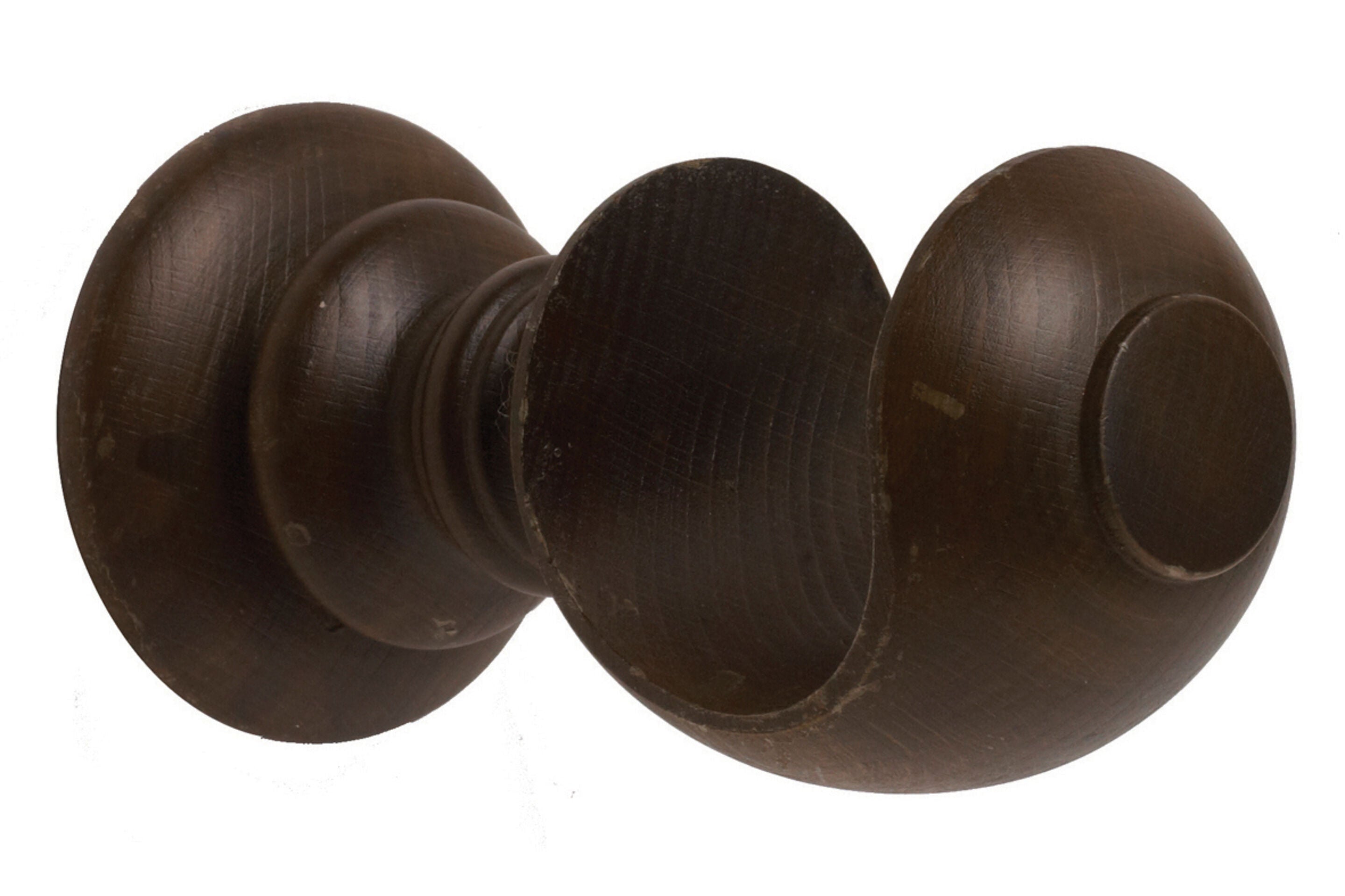 Hallis Modern Country Button Curtain Pole Set in Dark Oak
