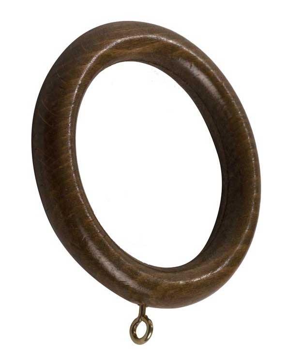 Hallis Modern Country Curtain Pole Rings in Dark Oak