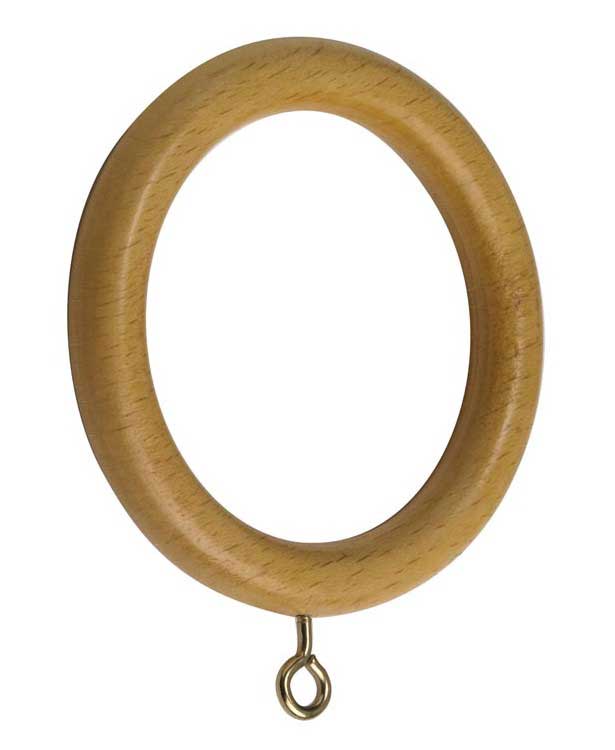 Hallis Modern Country Curtain Pole Rings in Light Oak