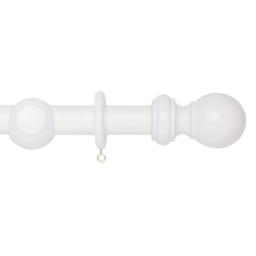 Hallis Woodline Curtain Pole Set in White