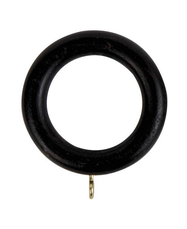 Hallis Woodline Curtain Pole Rings in Black