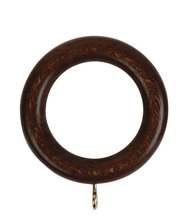 Hallis Woodline Curtain Pole Rings in Dark Oak