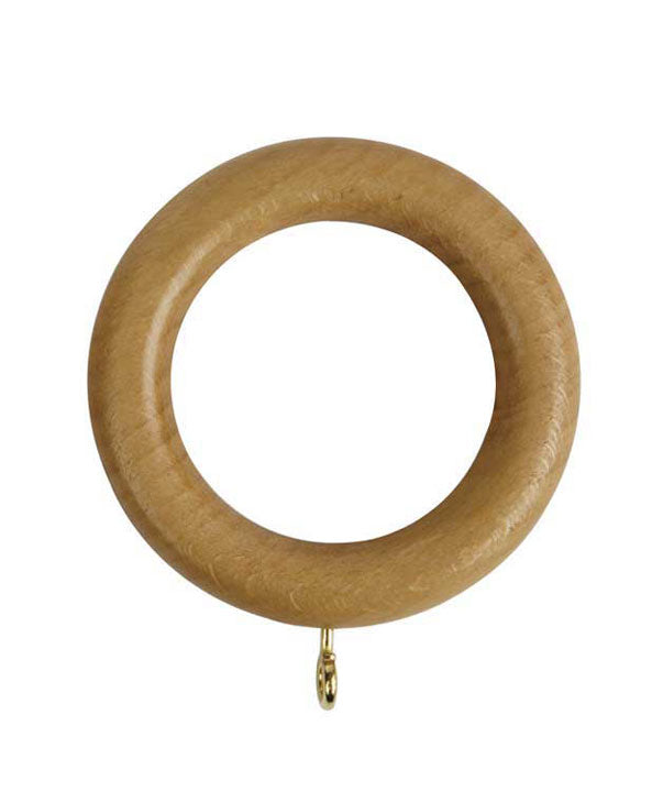 Hallis Woodline Curtain Pole Rings in Light Oak