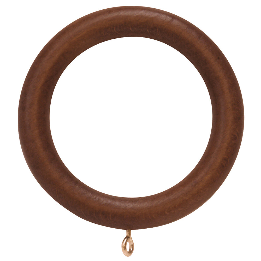 Hallis Woodline Curtain Pole Rings in Rosewood