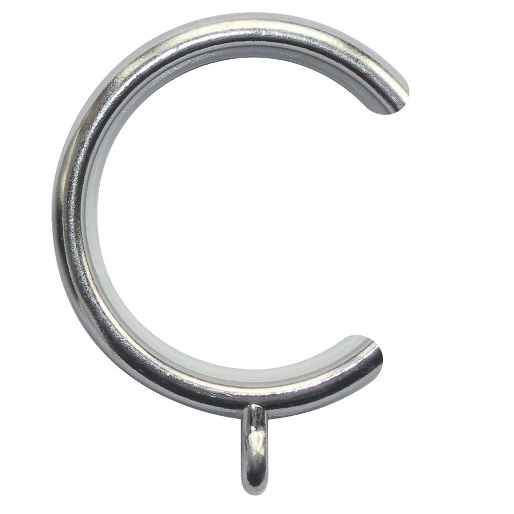 Hallis Neo Passover Passover Curtain Pole Rings in Stainless Steel Effect