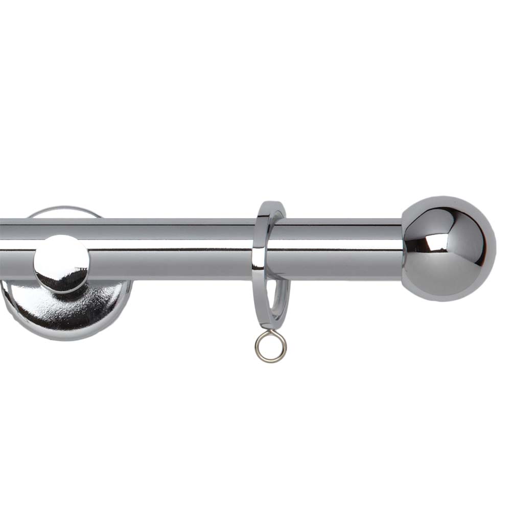 Hallis Neo Chrome Ball Metal Curtain Pole