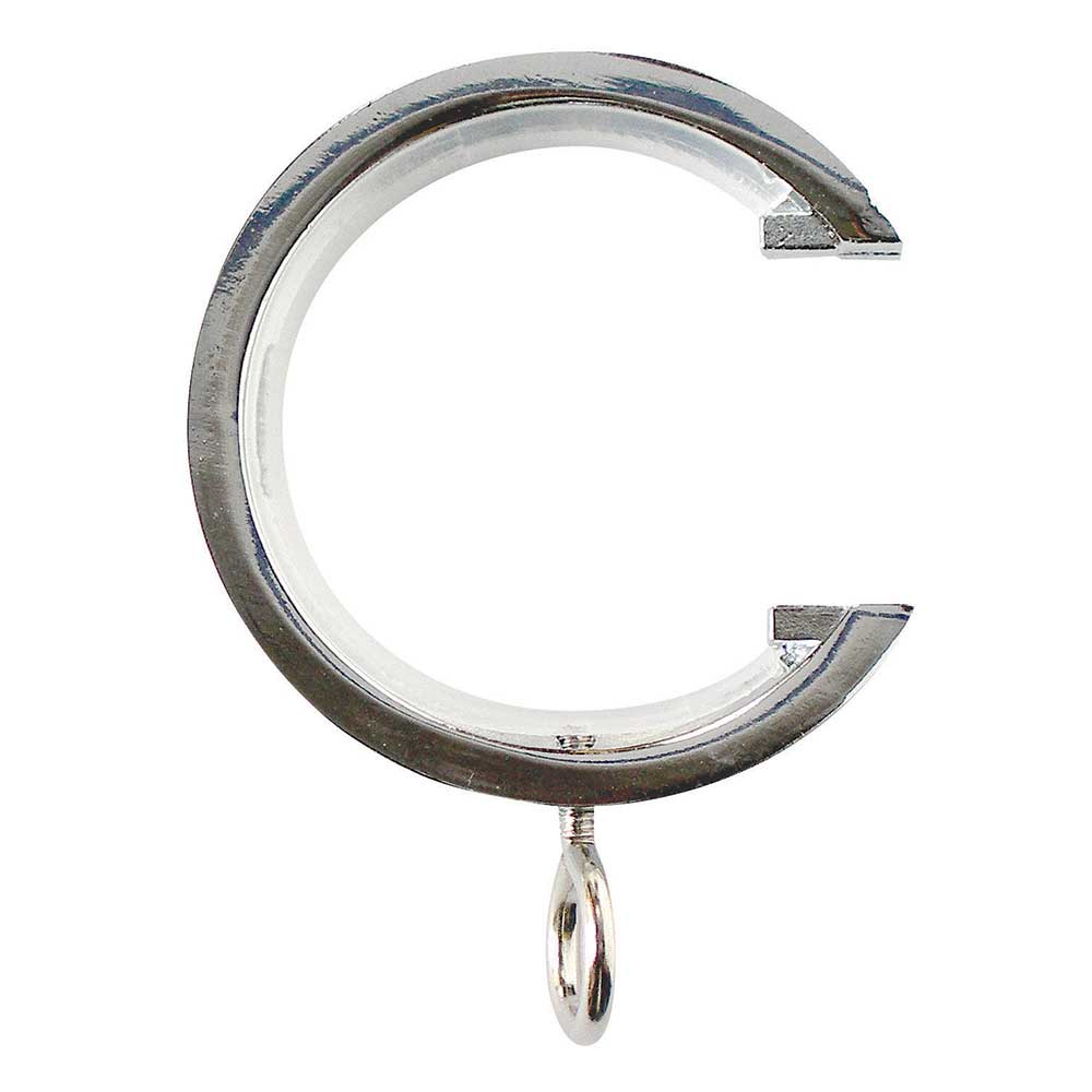 Hallis Neo Passover Passover Curtain Pole Rings in Chrome Effect