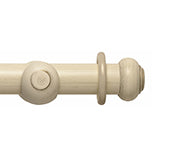 Hallis Modern Country Button Curtain Pole Set in Brushed Cream