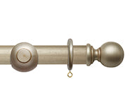 Hallis Modern Country Ball Curtain Pole Set in Satin Silver