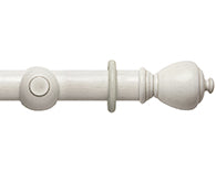 Hallis Modern Country Sugar Pot Curtain Pole Set in Brushed Ivory