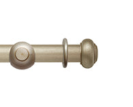 Hallis Modern Country Button Curtain Pole Set in Satin Silver