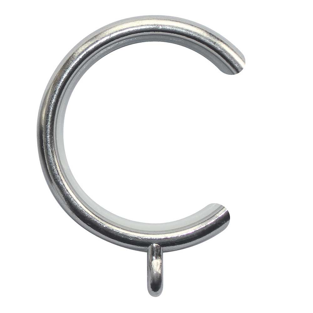 Hallis Neo Passover Passover Curtain Pole Rings in Stainless Steel Effect