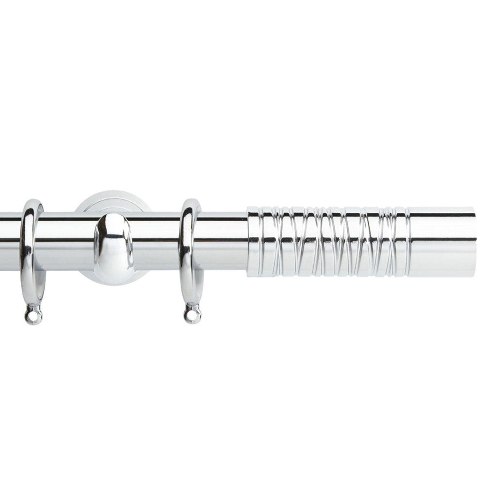 Hallis Neo Premium Wired Barrel Curtain Pole Set in Chrome