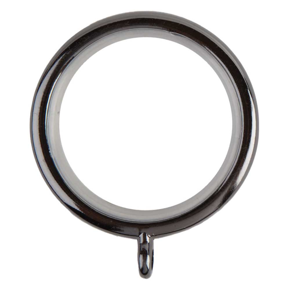 Hallis Neo Nylon Lined Curtain Pole Rings in Black Nickel Effect