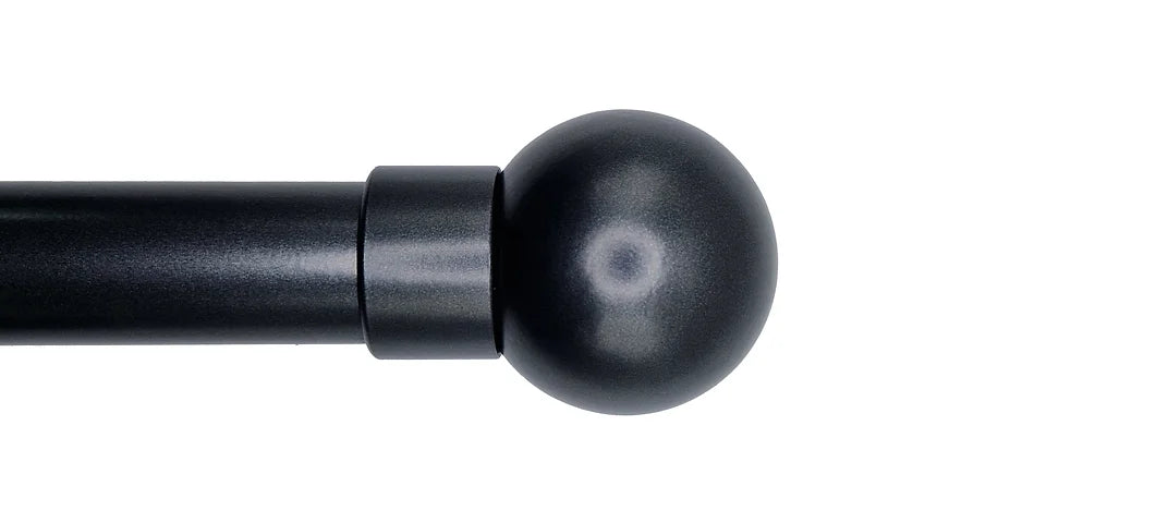 Cameron Fuller Metal Curtain Pole Set with Ball Finial in Black