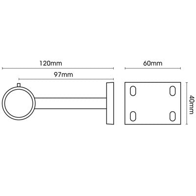 Hallis Neo Centre Bracket in Stainless Steel Effect