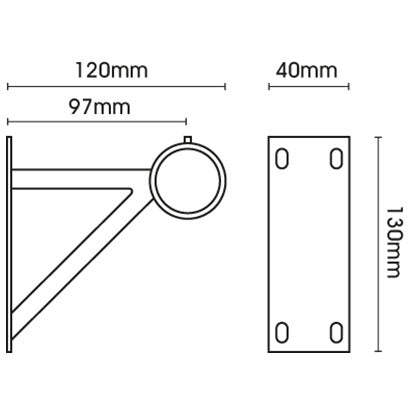 Hallis Neo End Bracket in Black Nickel Effect