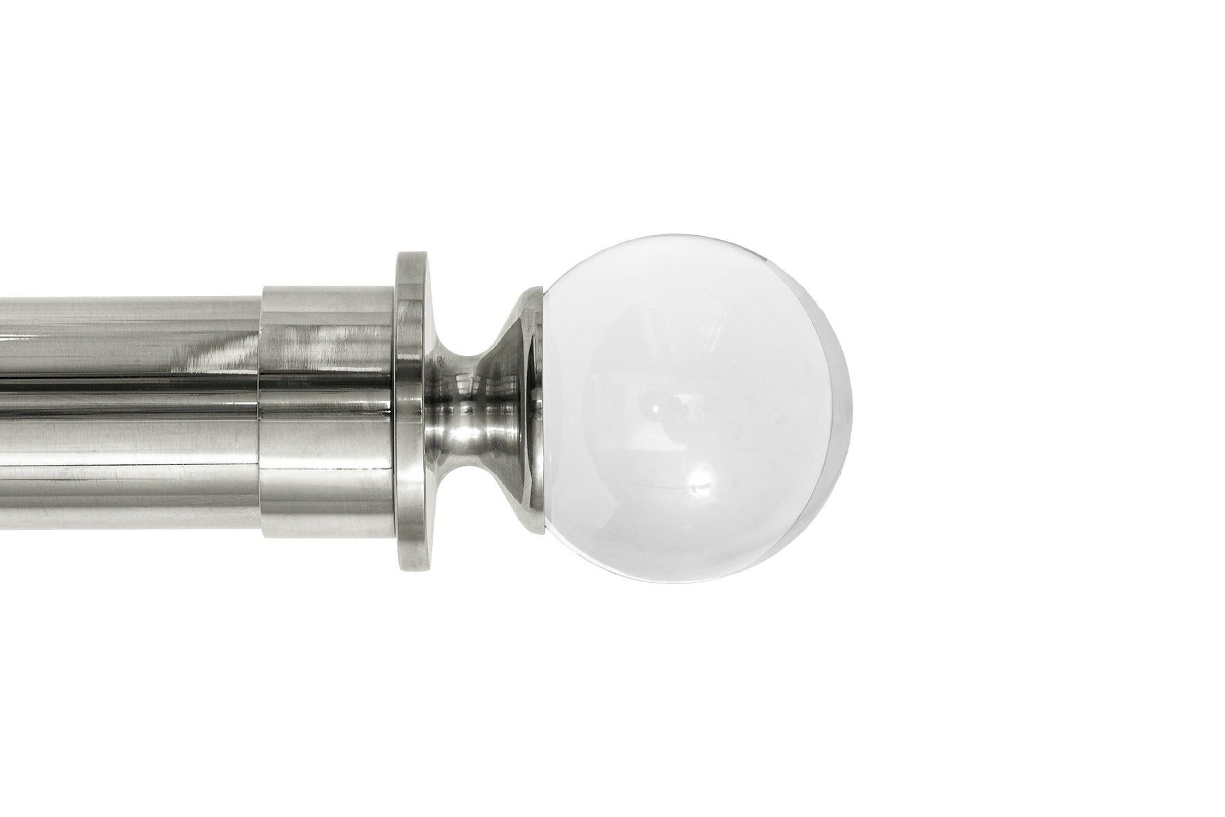 Tillys Acrylic Peardrop Finial Curtain Pole Set in Polished Nickel