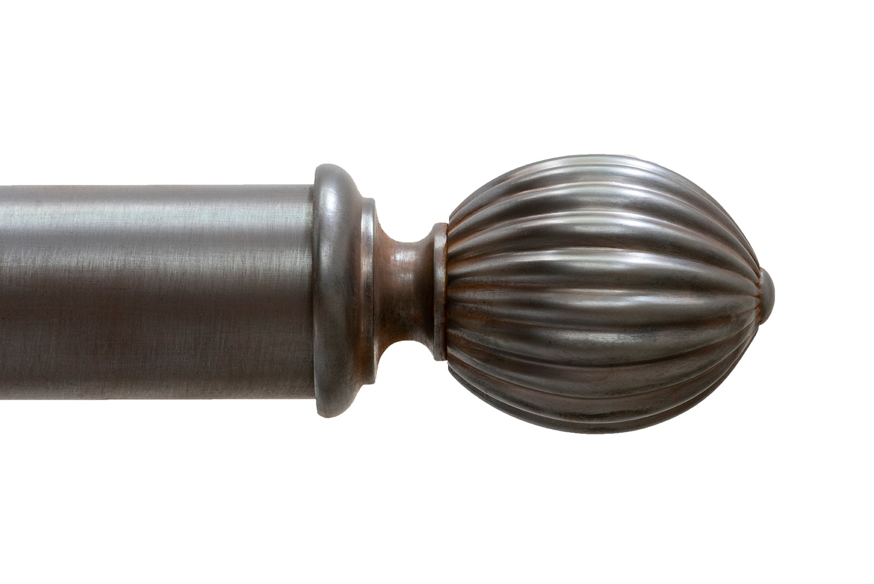 Tillys Classic Pumpkin Finial Curtain Pole Set in Bronze