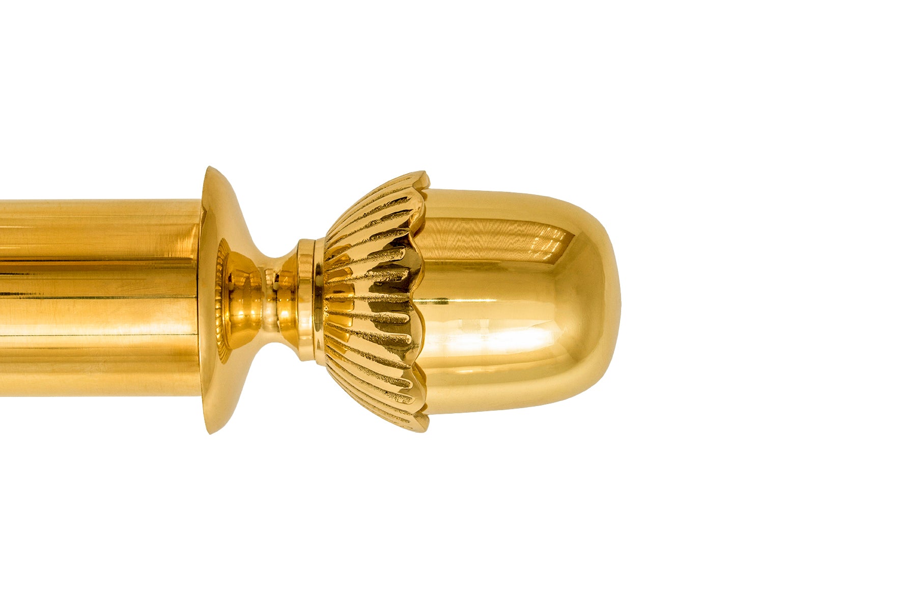Tillys Classic Acorn Finial Curtain Pole Set in Polished Brass