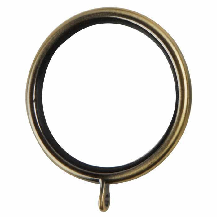Hallis Galleria Curtain Pole Rings in Burnished Brass