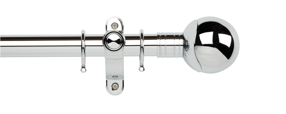 Hallis Galleria Metals Orb Curtain Pole Set in Chrome