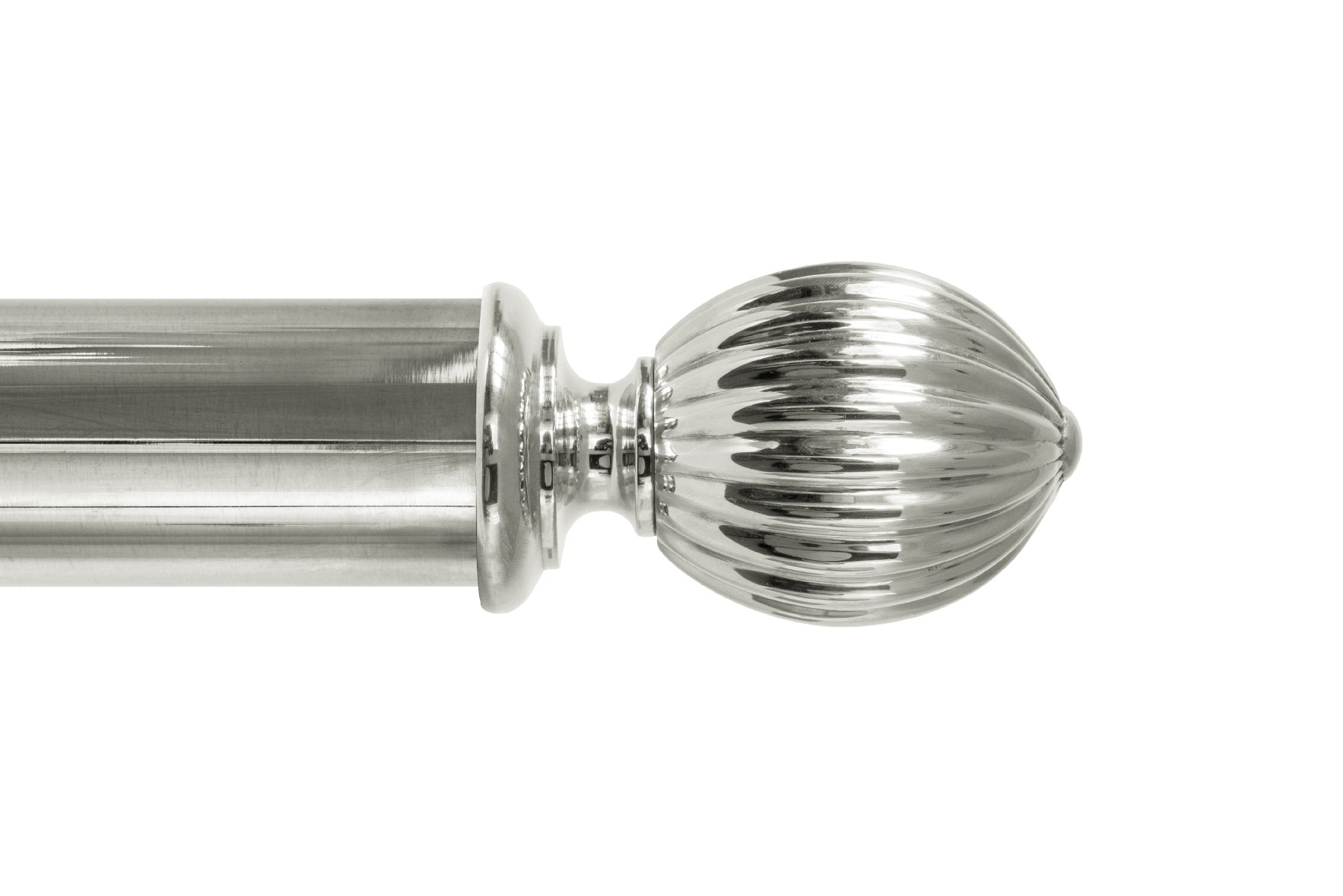 Tillys Classic Pumpkin Finial Curtain Pole Set in Polished Nickel