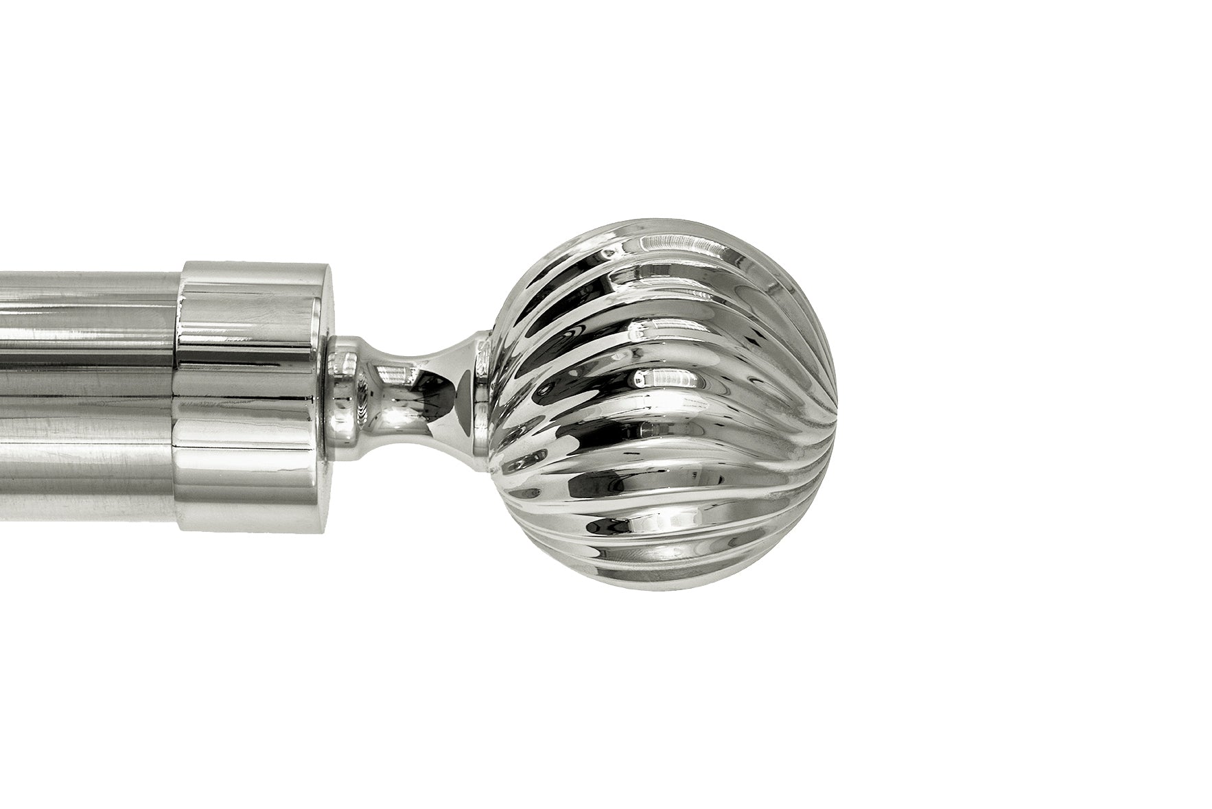 Tillys Classic Twisted Ball Finial Curtain Pole Set in Polished Nickel