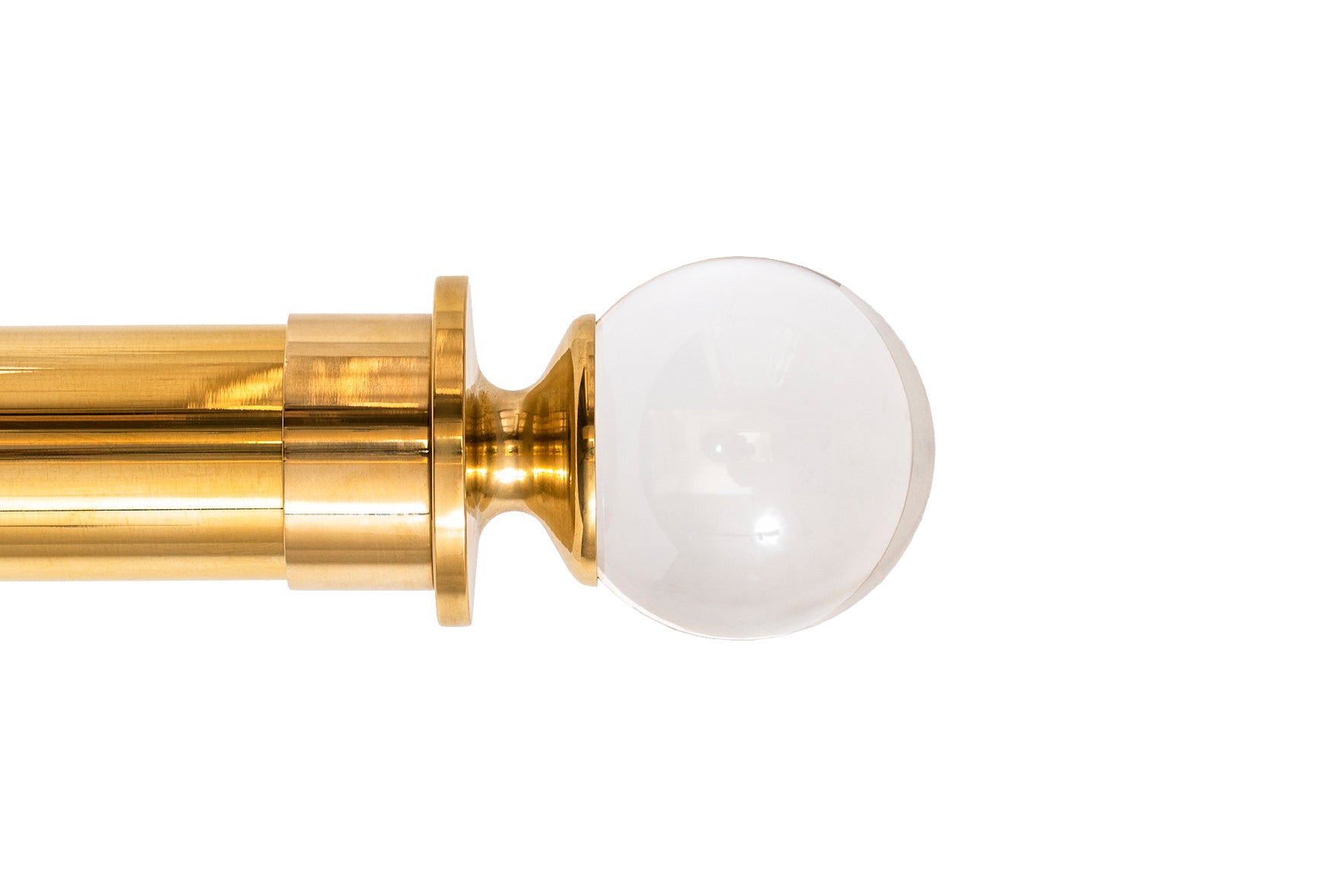 Tillys Acrylic Peardrop Finial Curtain Pole Set in Polished Brass