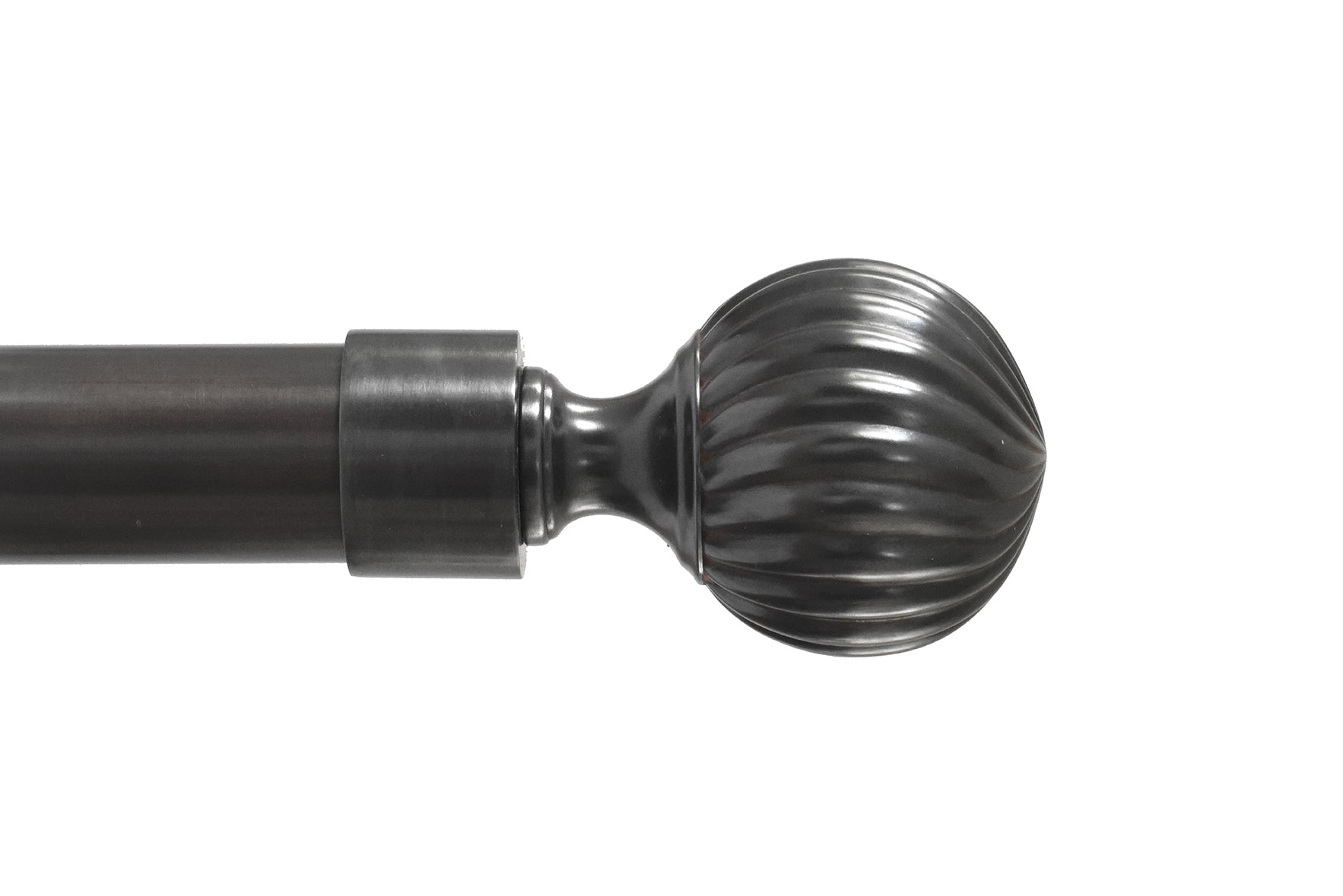 Tillys Classic Twisted Ball Finial Curtain Pole Set in Gunmetal