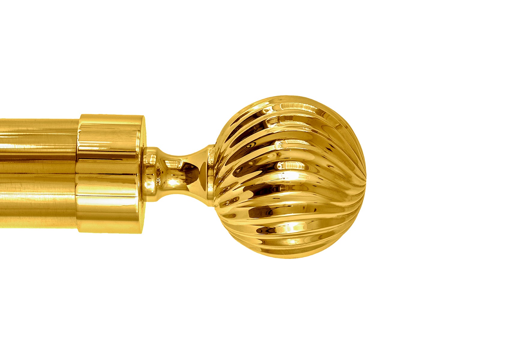 Tillys Classic Twisted Ball Finial Curtain Pole Set in Polished Brass