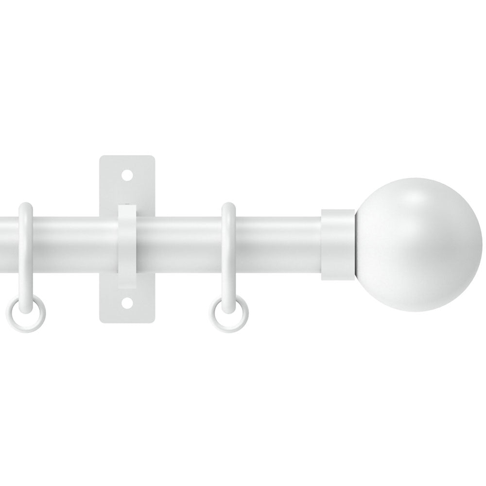 Hallis Arc Ball Curtain Pole Set in China White