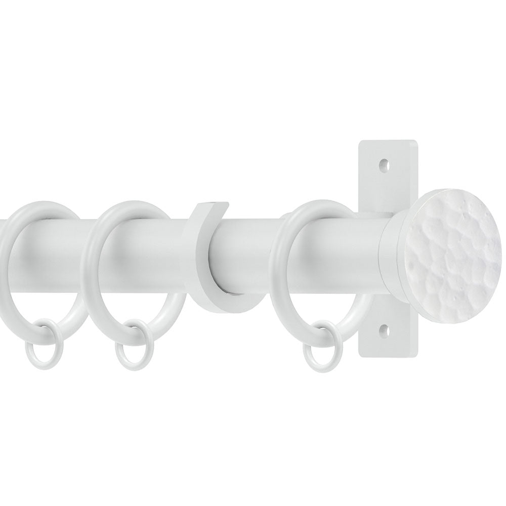 Hallis Arc Hammered Curtain Pole Set in China White