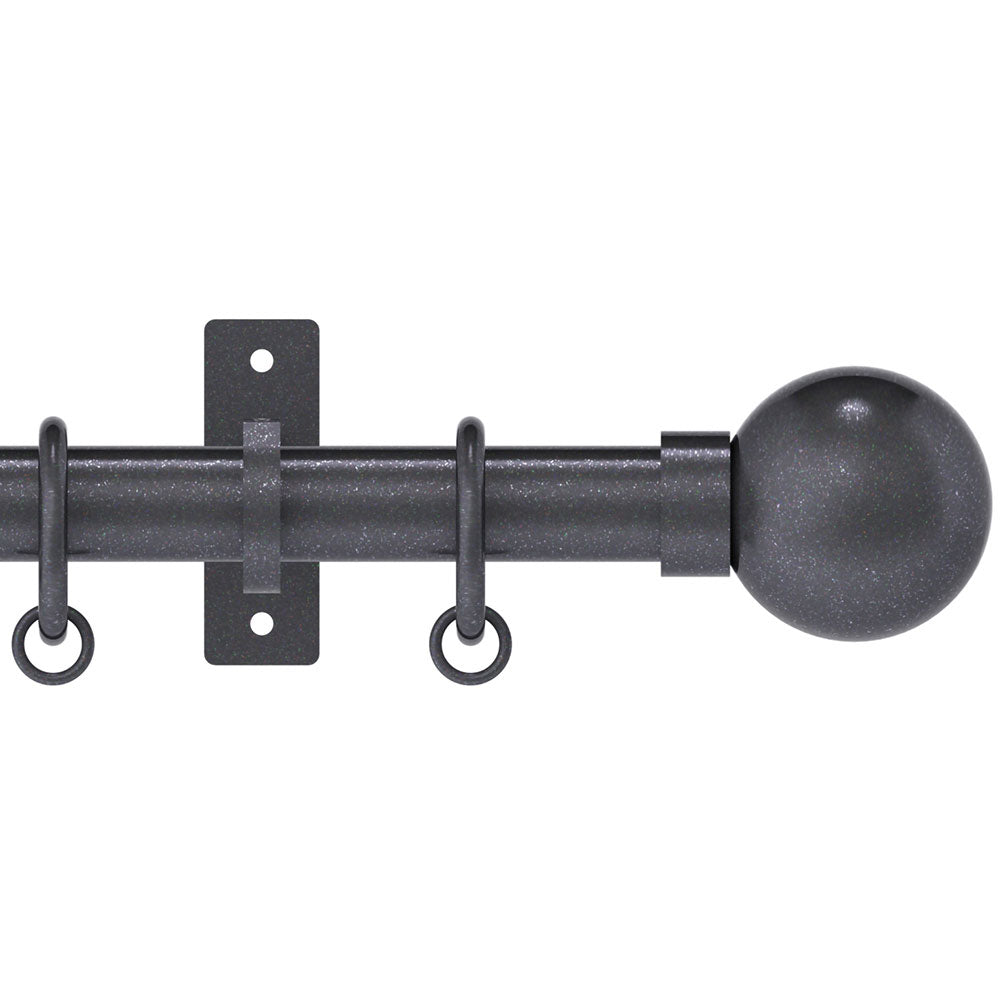 Hallis Arc Ball Curtain Pole Set in Gunmetal