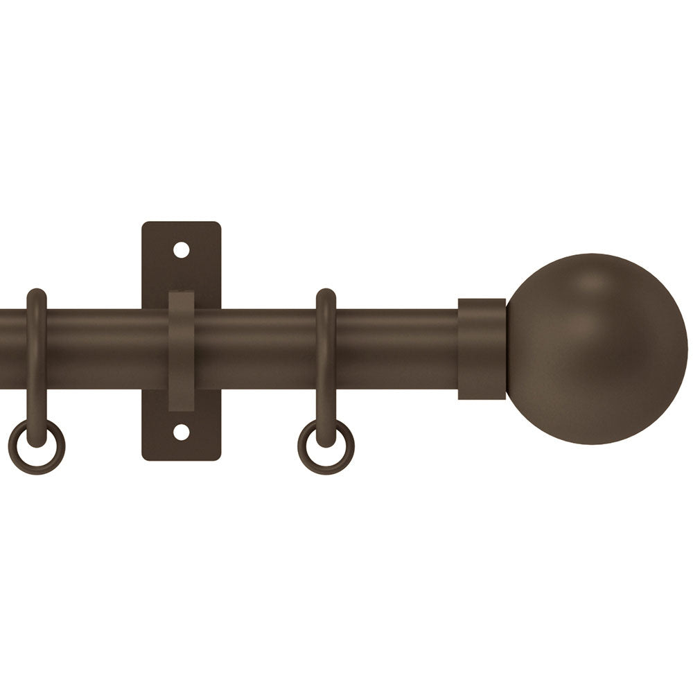 Hallis Arc Ball Curtain Pole Set in Mocha