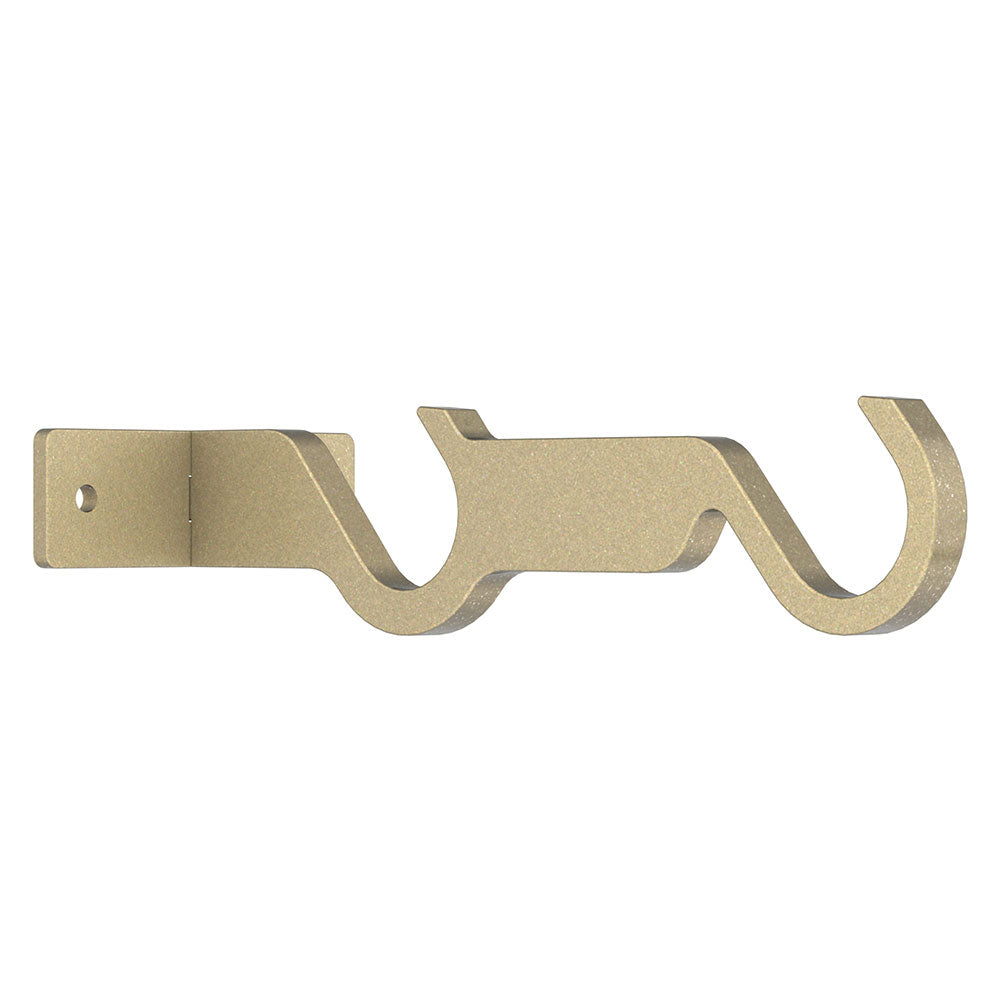 Hallis Arc Double Centre Bracket in Soft Brass