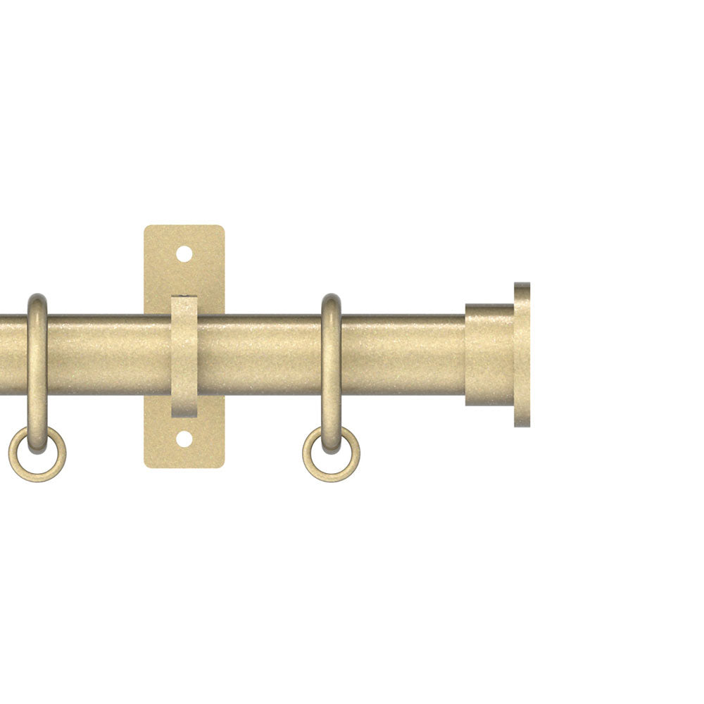 Hallis Arc Disc Curtain Pole Set in Soft Brass