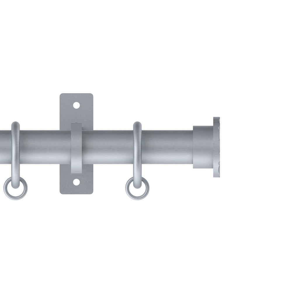 Hallis Arc Hammered Curtain Pole Set in Soft Silver