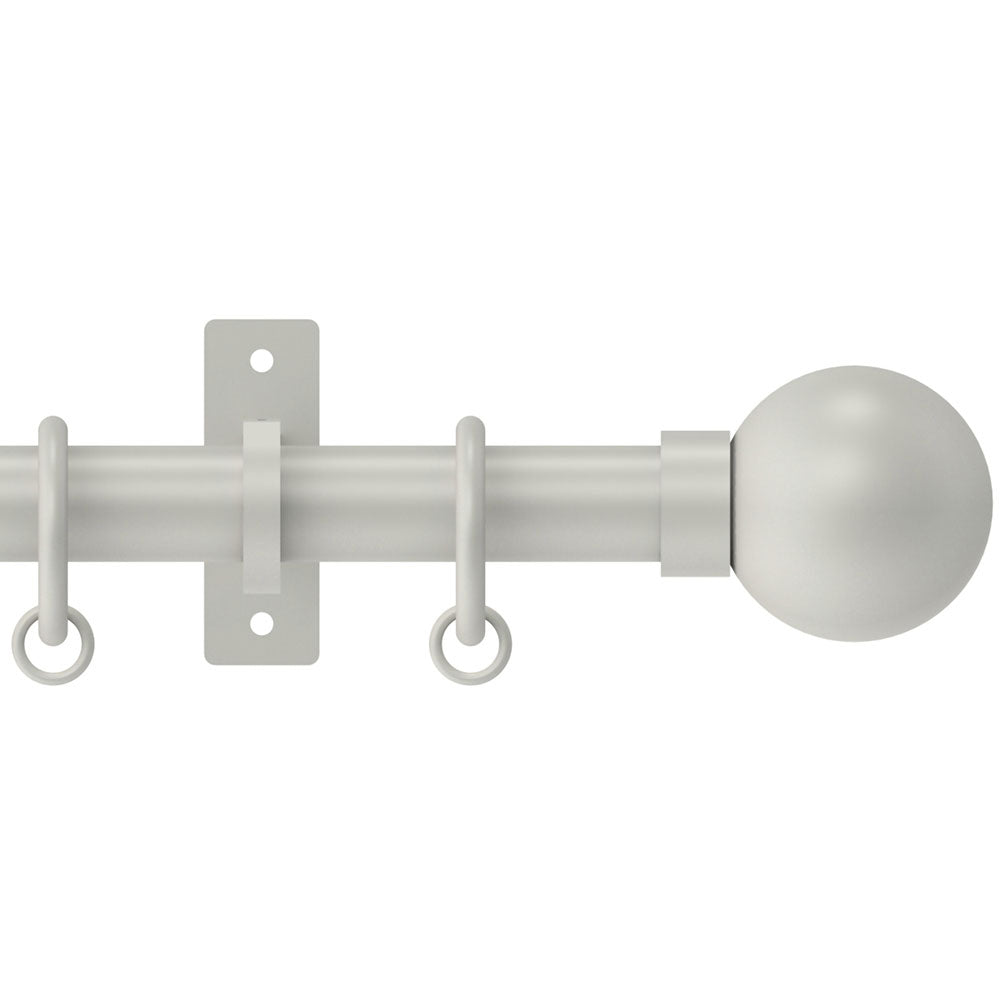 Hallis Arc Ball Curtain Pole Set in Warm Grey