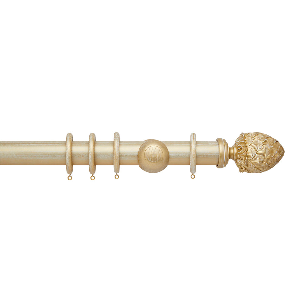 Hallis Ashbridge Kew Curtain Pole Set in Gold over White