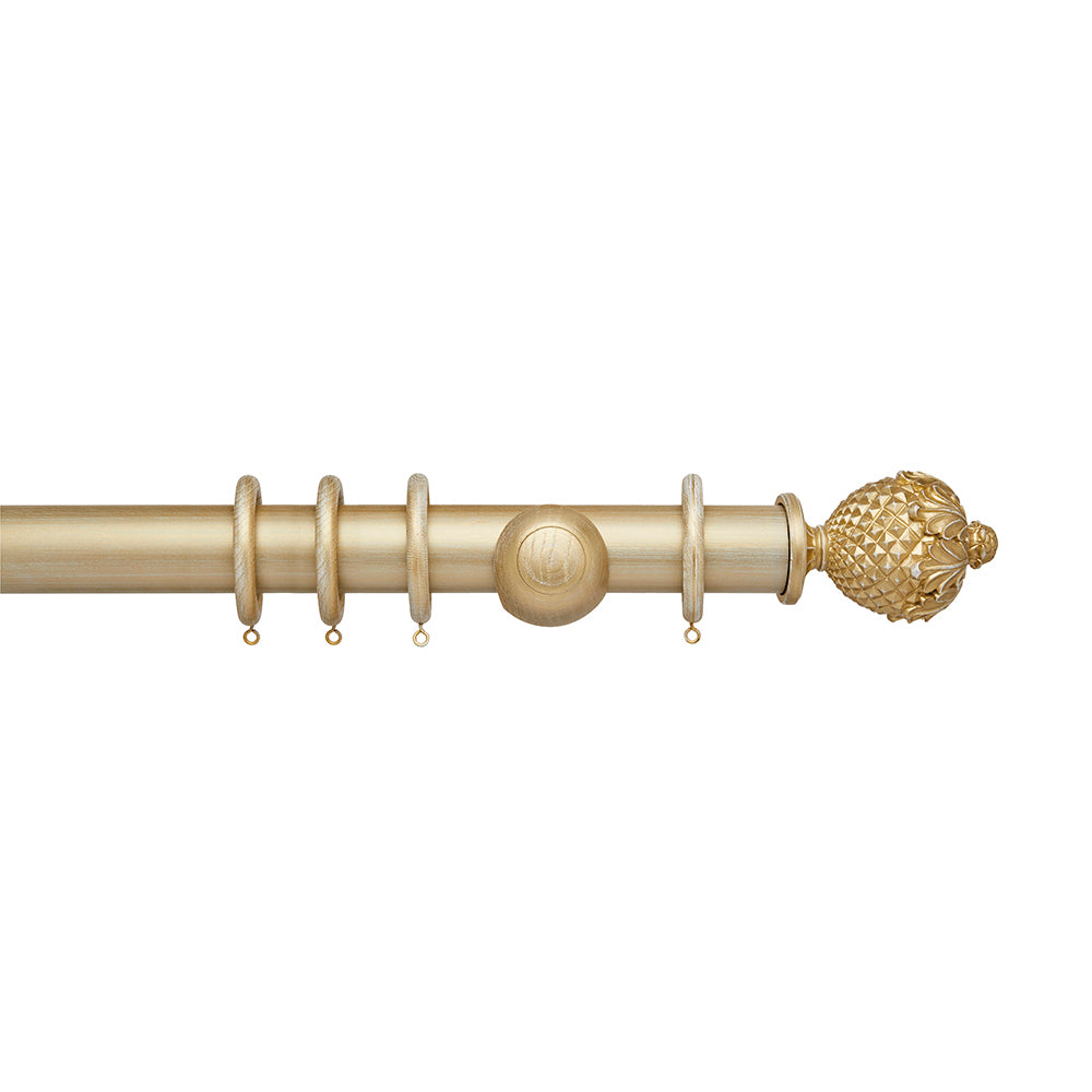 Hallis Ashbridge Botanical Curtain Pole Set in Gold over White