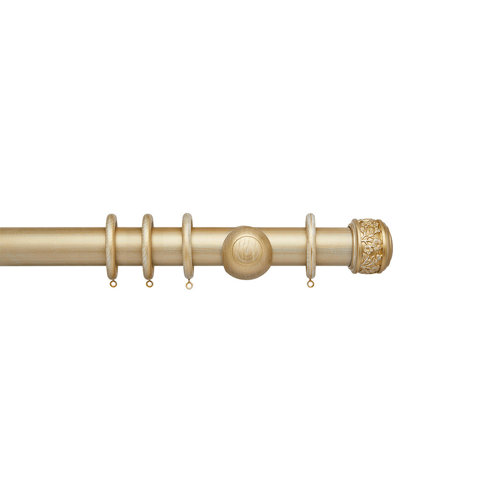 Hallis Ashbridge Claremont Curtain Pole Set in Gold over White