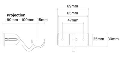 Hallis Arc Adjustable Passing Bracket in Soft Black