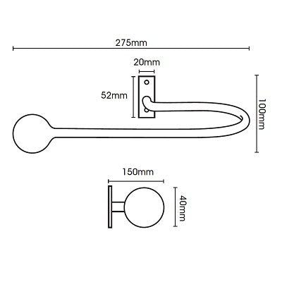 Hallis Artisan Extended Wrought Iron Holdbacks