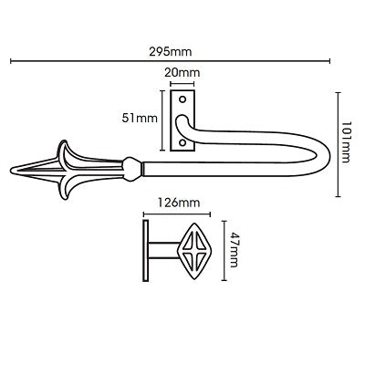 Hallis Artisan Extended Spear Wrought Iron Holdbacks