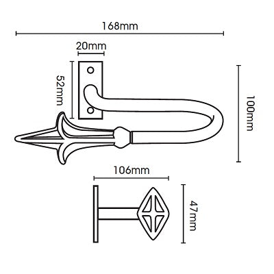 Hallis Artisan Spear Wrought Iron Holdbacks