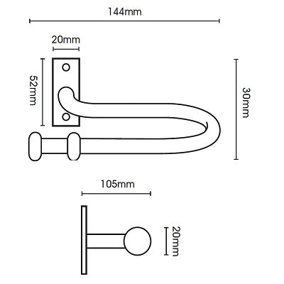 Hallis Artisan Stopper Wrought Iron Holdbacks