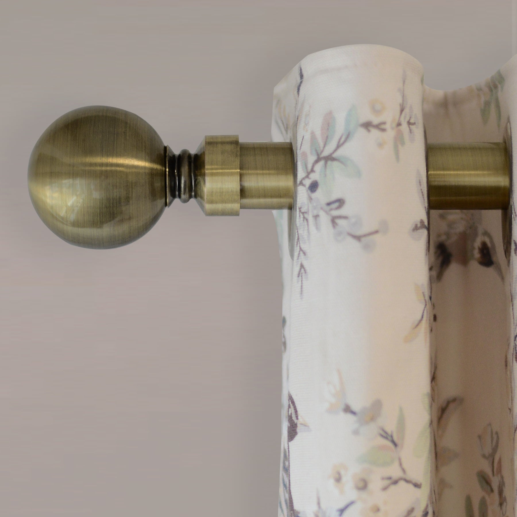 Laura Ashley Eyelet Curtain Pole with Ball Finial in Antique Brass